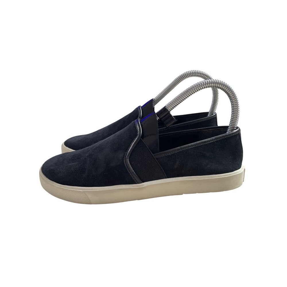 Vince Women's US 5.5 EU 35.5 Black Leather Suede Slip On boat Shoe Loafer